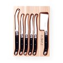 Andre Verdier Laguiole Debutant Cheese Knife Set Black 6pc