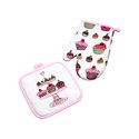 Essentials Sweeties Oven Glove & Holder Set Pink