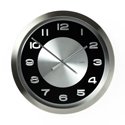 Metal Clock 50cm Black & Silver