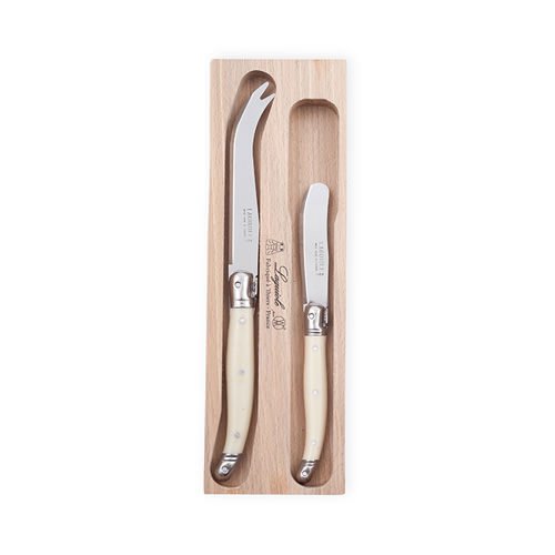 knife Laguiole SET 2pc $30   NEW  cheese Knife RRP Debutant Cheese set Verdier Ivory Andre laguiole