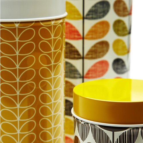 Orla Kiely Canisters 3pc Brown & Yellow