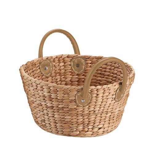 Robert Gordon Harvest Round Basket w/ Leather Handles Large Fast Shipping