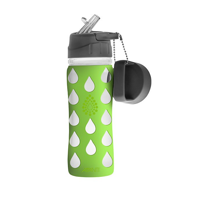Avanti Silicone Covered Glass Drinking Bottle Green 700ml Fast Shipping