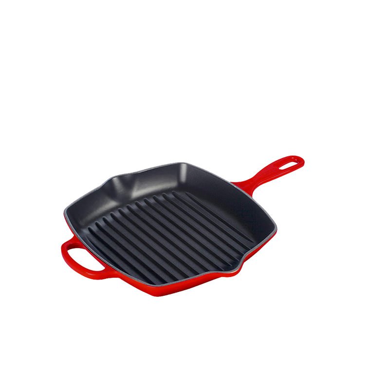 Le Creuset Signature Square Grill Pan 26cm Cerise On Sale Now!