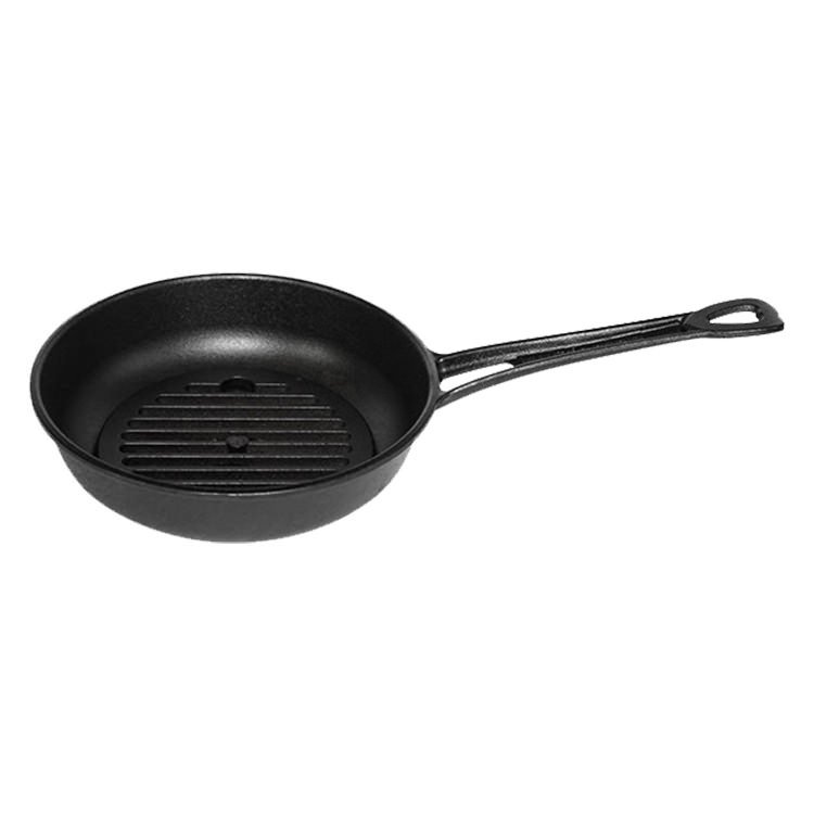 SOLIDTEKNICS Australian Made AUSFonte Cast Iron Set Sauteuse Pan 24cm with Grillit 18cm Fast