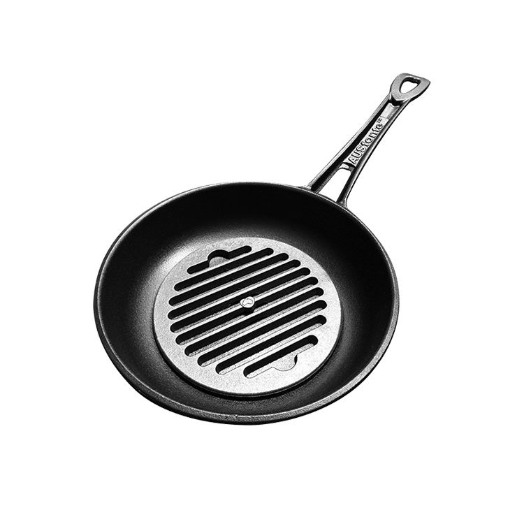 SOLIDTEKNICS Australian Made AUSFonte Cast Iron Set Sauteuse Pan 24cm