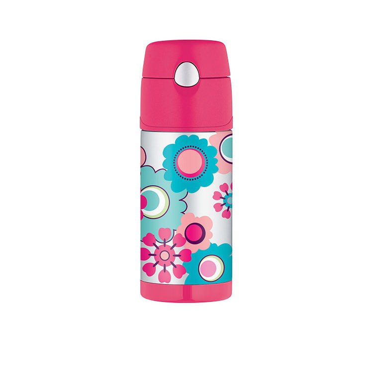 Thermos Funtainer S/S Vacuum Insulated Drink Bottle 355ml Flower Fast