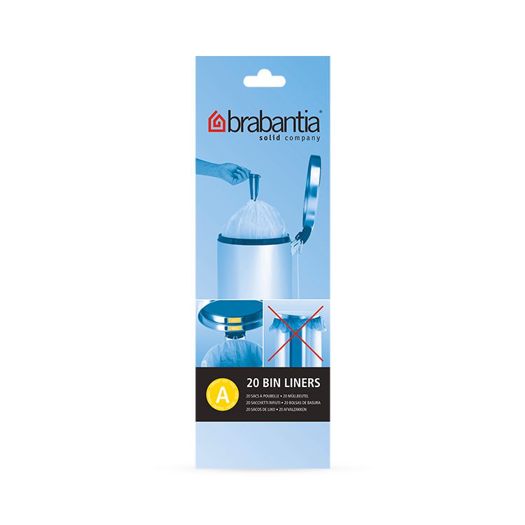 Brabantia Bin Liner 3 Litre 20 Bags White Fast Shipping