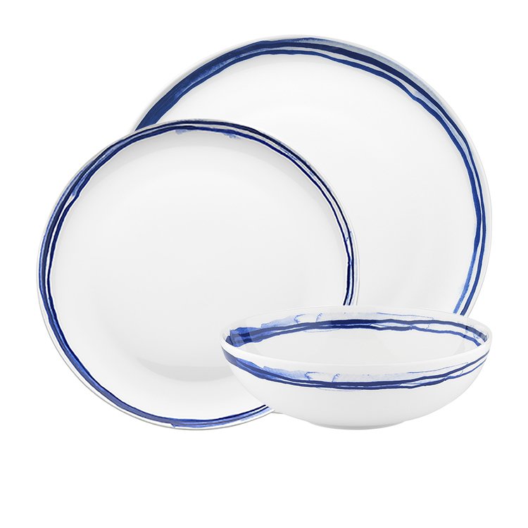 Ecology Indigo High Tide 12pc Dinner Set Fast Shipping