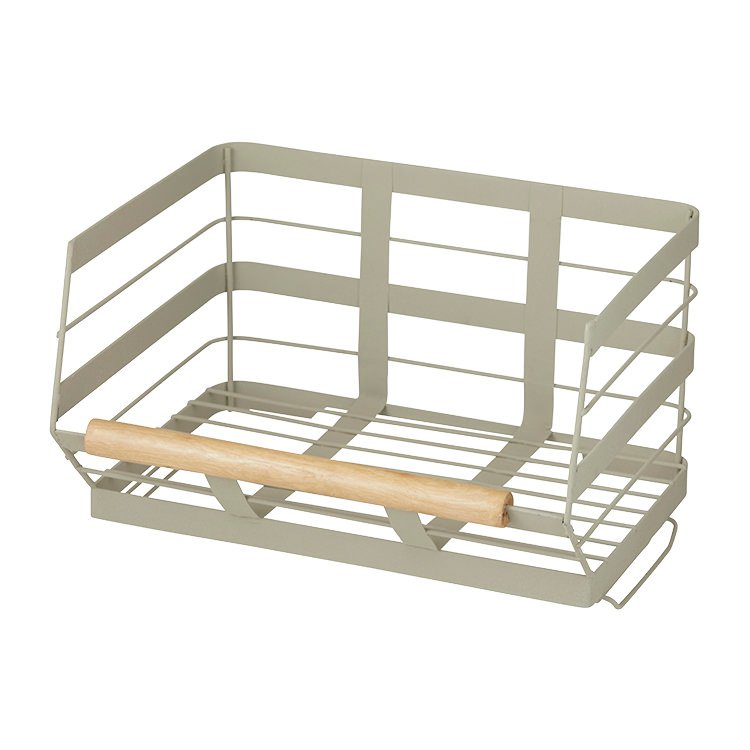 Pantry Stackable Storage Basket w/ Wooden Trim Fast Shipping