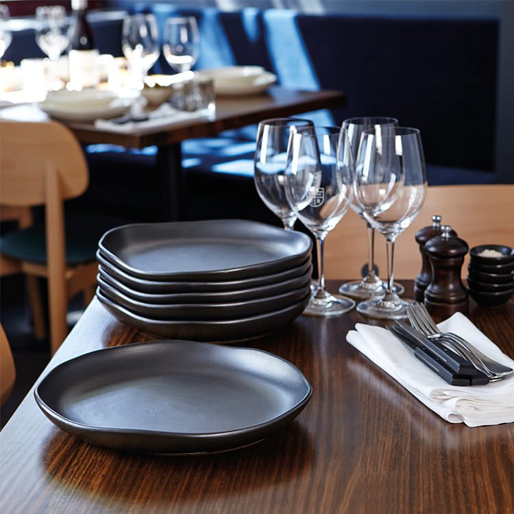 Santo Alessi Organics Risotto Plate 28cm Satin Black Fast Shipping