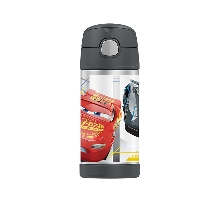 Thermos Funtainer Stainless Steel Vacuum Insulated Drink Bottle 355ml Disney Cars 3 Fast Shipping