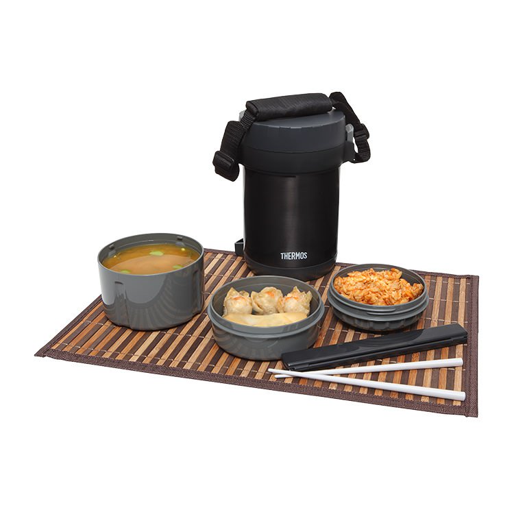 Thermos Stainless Steel Vacuum Insulated Food Storage w/ 3 Plastic