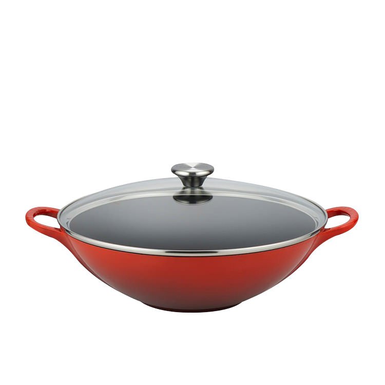 Le Creuset Wok w/ Lid 32cm Cerise Kitchen Warehouse™