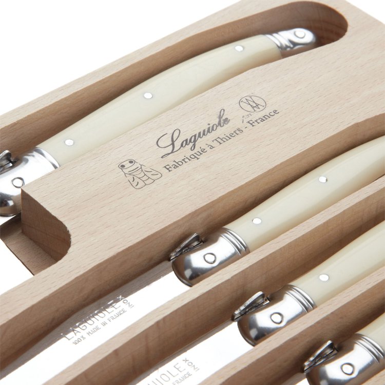 Laguiole by Andre Verdier Debutant Cheese Knife Set 6pc Ivory Buy Now