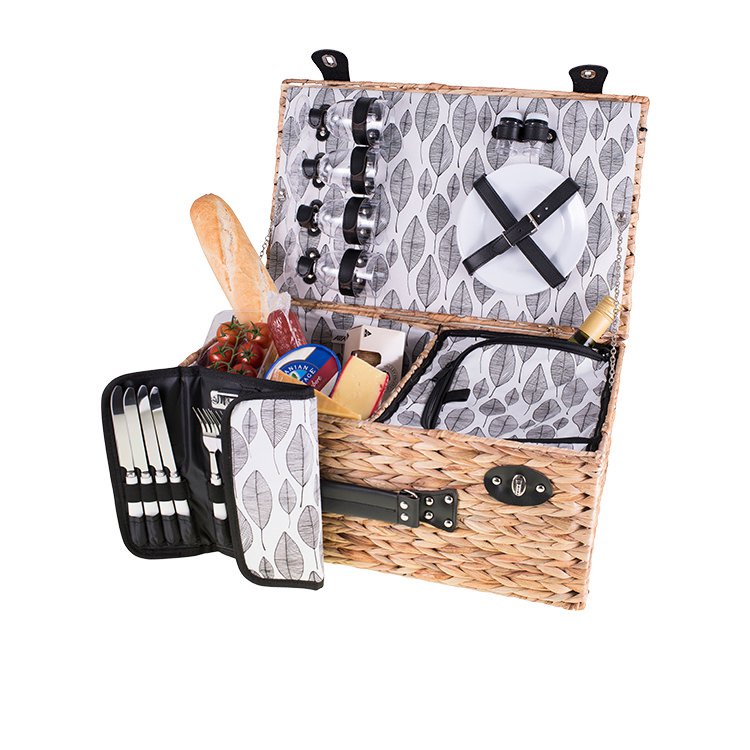 Avanti Contemporary 4 Person Picnic Basket Monochrome Leaf Fast Shipping