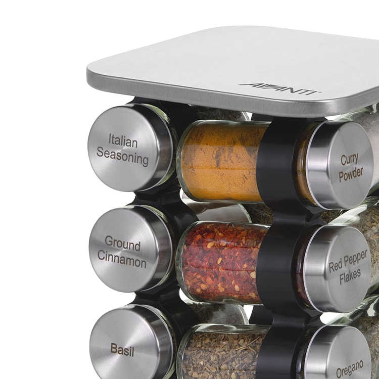 Avanti Rotating Spice Rack 12 Jar Set Kitchen Warehouse