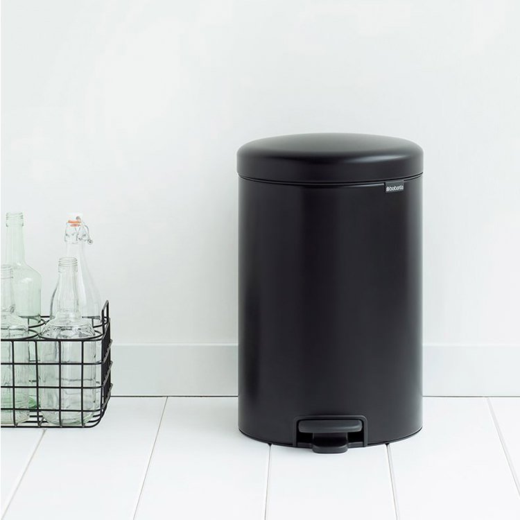 Brabantia NewIcon Pedal Bin 20L Matte Black Kitchen Warehouse™