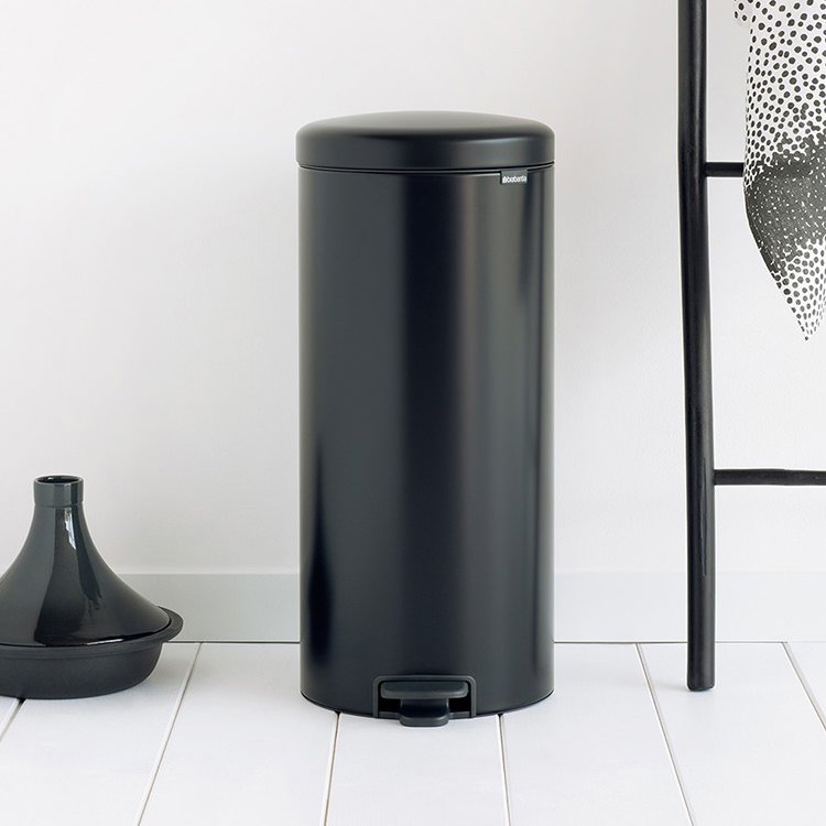 Brabantia NewIcon Pedal Bin 30L Matte Black Fast Shipping