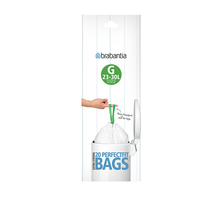 NEW Brabantia Bin Liner 23/30 Litre 20 Bags White 8710755246265 eBay