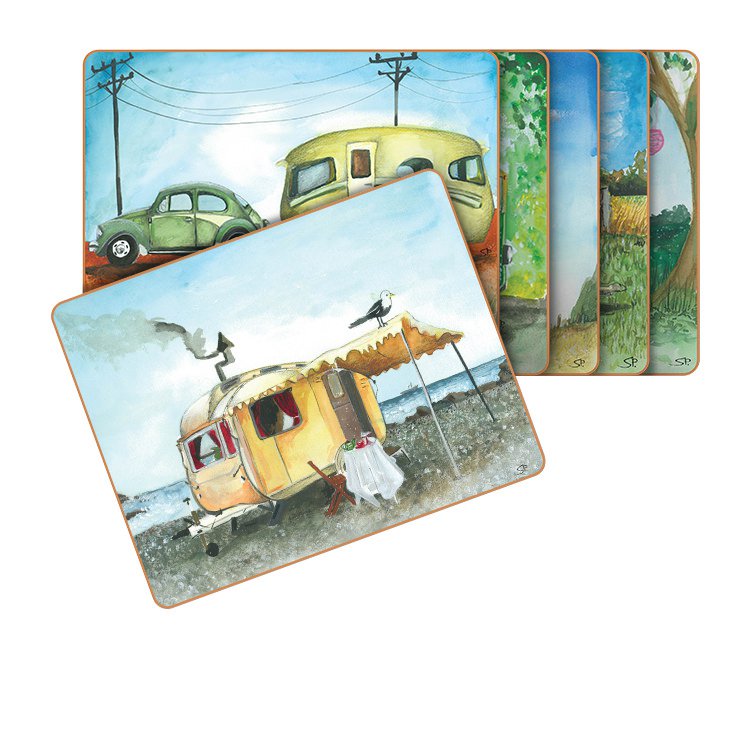 Cinnamon Vintage Caravan Placemats Set of 6 Fast Shipping