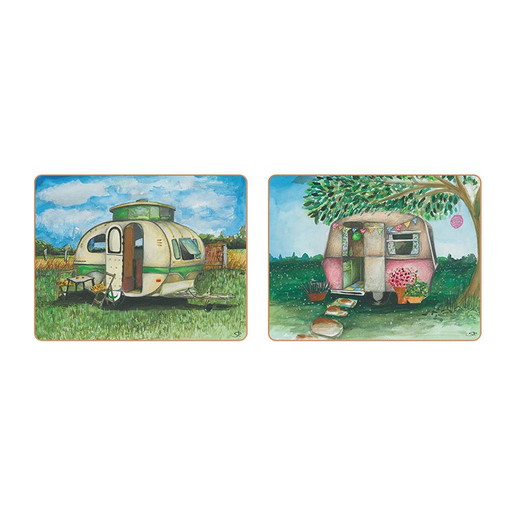 Cinnamon Vintage Caravan Placemats Set of 6 Fast Shipping
