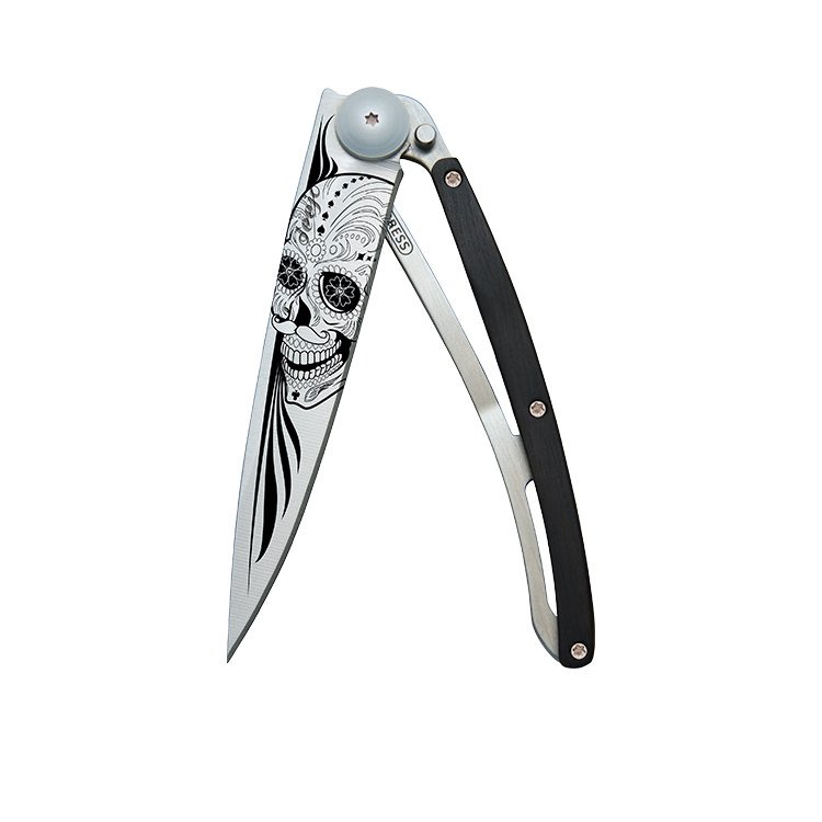 Deejo Pocket Knife Latino Skull 37g Fast Shipping