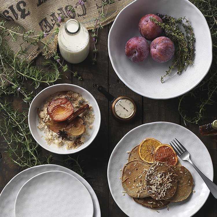 Ecology Speckle Dinner Set 12pc Milk Fast Shipping