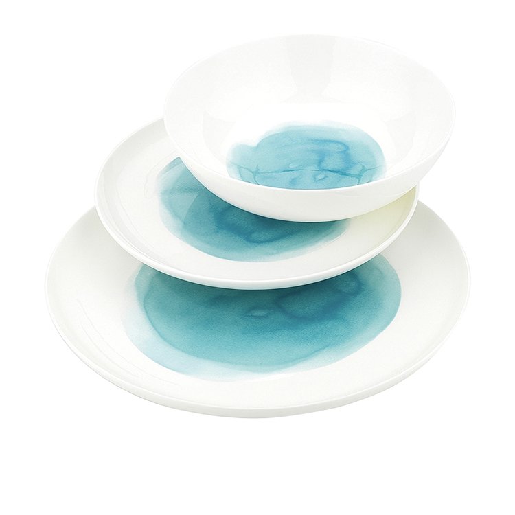 Ecology Watercolour Dinner Set 12pc Aqua Kitchen Warehouse™