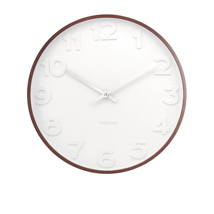 Karlsson Mr White Numbers Wood Wall Clock Large Fast Karlsson Mr White Numbers Wood Wall Clock Large 229 00
