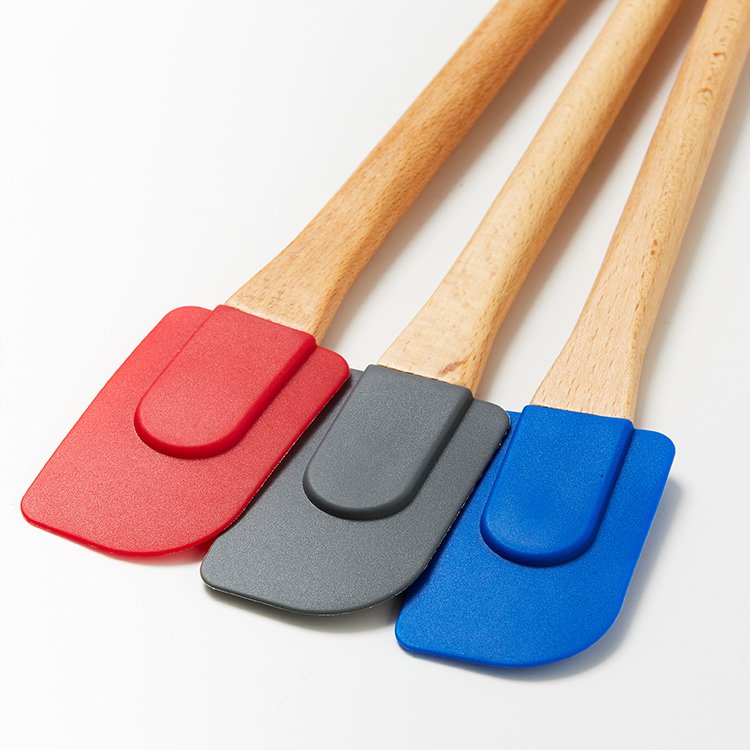 Kitchen Pro Oslo Silicone Medium Spatula w/ Beechwood Handle Red Fast