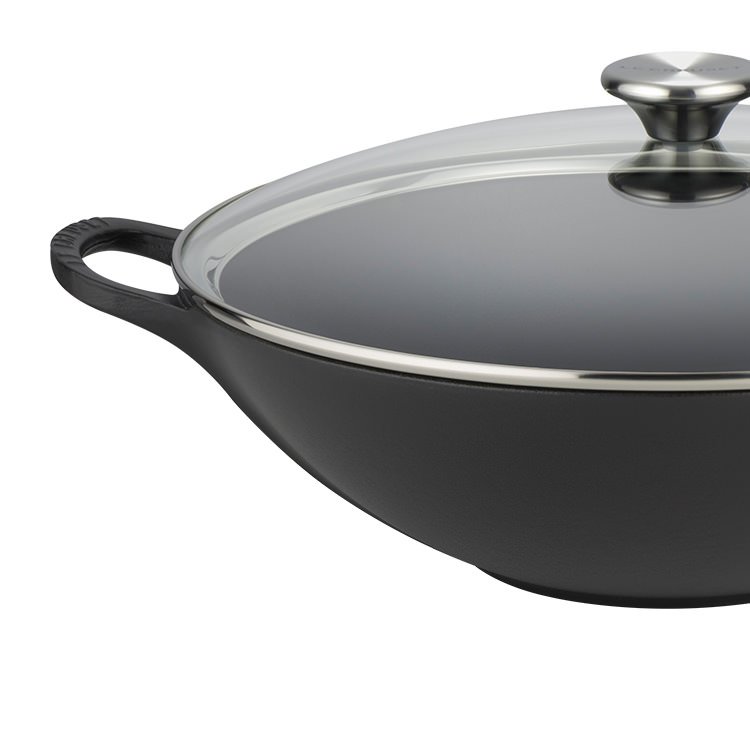 Le Creuset Wok w/ Lid 32cm Satin Black Kitchen Warehouse™