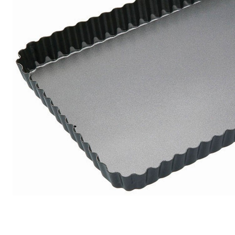 MasterPro NonStick Loose Base Fluted Rectangular Quiche Tin 32x22x3