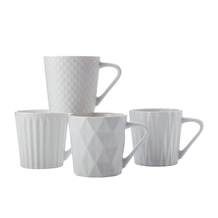 NEW Maxwell & Williams Latitude Mug 400ml Set of 4 Matte White (RRP 30