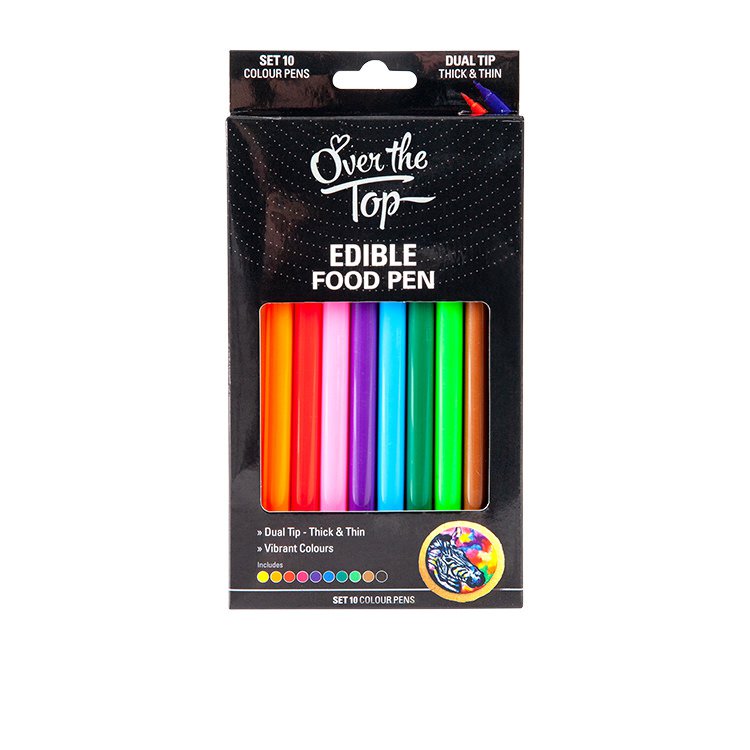 Over The Top Edible Food Pen Colour set of 10 Fast Shipping