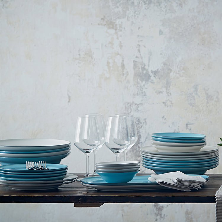 Royal Doulton Gordon Ramsay Union Street Cafe Dinner Set 12pc Blue