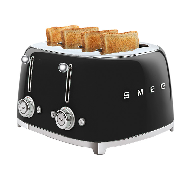 Smeg 4 Slot Toaster Black Kitchen Warehouse