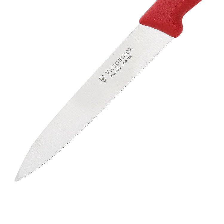 Victorinox Pointed Tip Serrated Vegetable Knife 10cm Red Fast Shipping