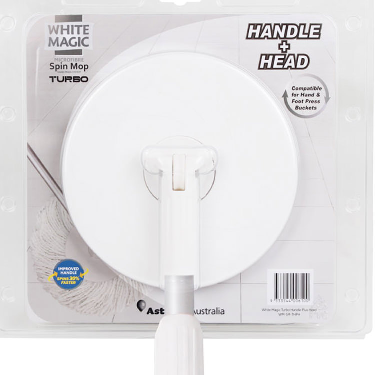 White Magic Spin Mop Turbo Handle w/ Head Kitchen Warehouse