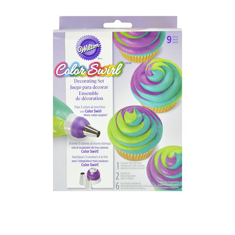 Wilton Colour Swirl 3 Colour Coupler Decorating Set 9pc Fast Shipping
