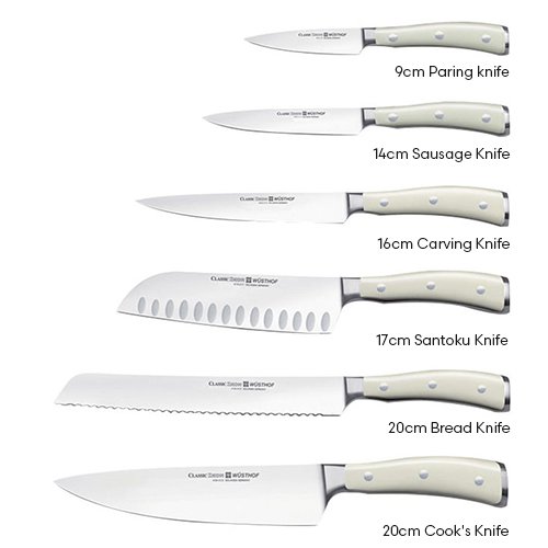 Wusthof Classic Ikon 7pc Knife Block Set Creme On Sale Now!
